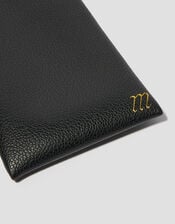 Faux Leather Sunglasses Pouch, Black (BLACK), large