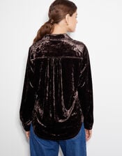 Vida Velvet Shirt, Brown (CHOCOLATE), large