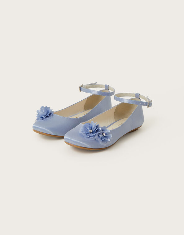 Deborah Diamante Flower Ballerina Flats, Blue (BLUE), large