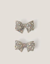 2-Pack Rhinestone Bow Hair Clips, , large