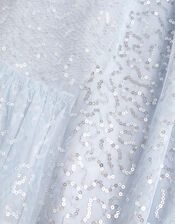 Rosalee Sequin Tulle Swing Dress, Blue (BLUE), large