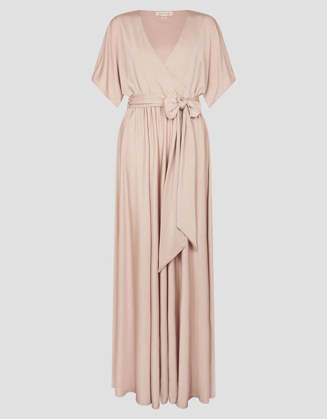 Jillian Drape Tie Waist Bridesmaid Dress, Pink (PINK), large