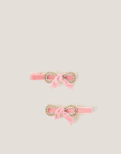 2-Pack Luxe Velvet Bow Hair Clips, , large