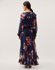 Amber Floral Ruffle Maxi Dress, Blue (NAVY), large