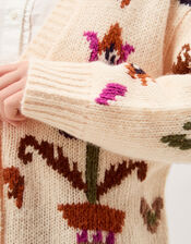Hera Floral Handknit Cardigan, , large