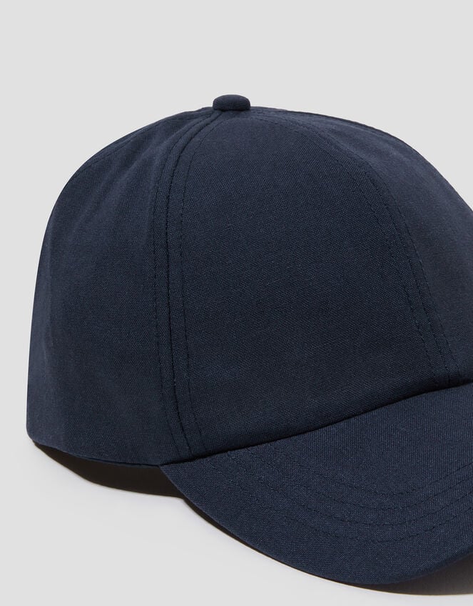 Isha Linen Baseball Cap, Blue (NAVY), large