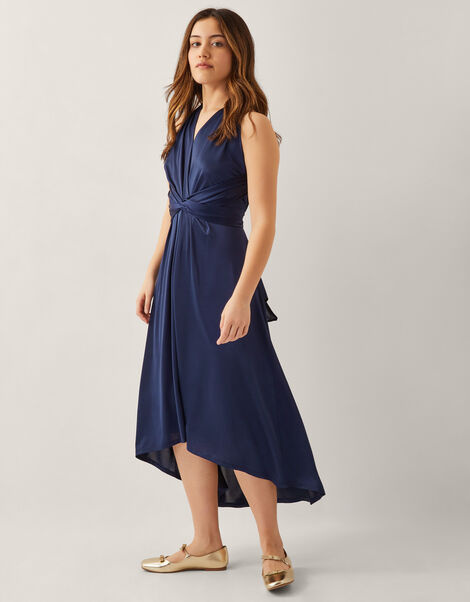Tia Twist Prom Dress, Blue (NAVY), large