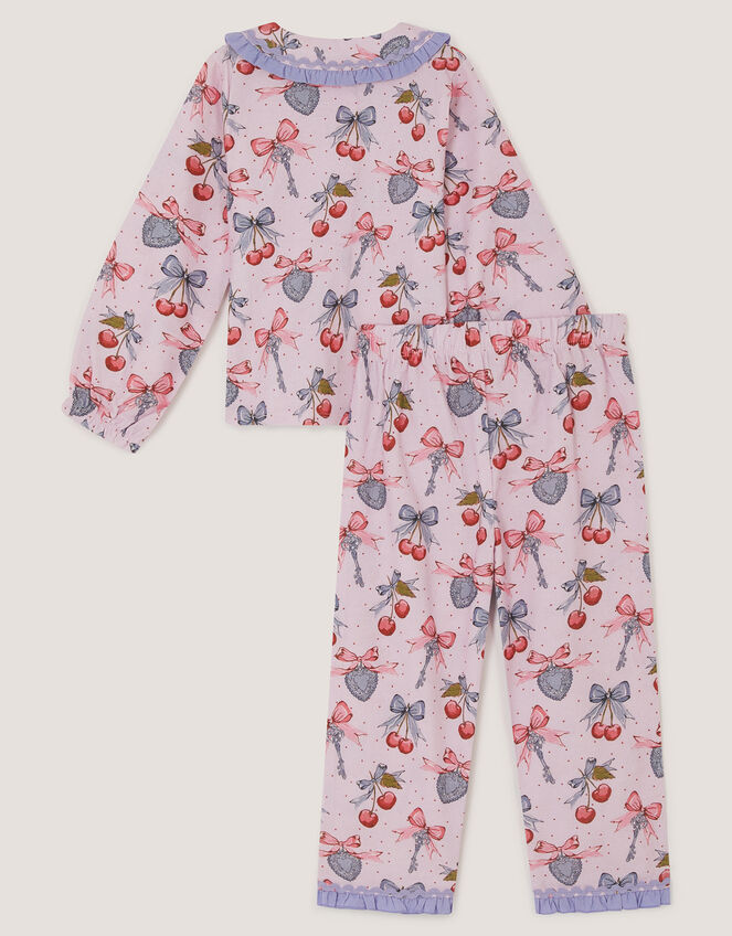 Cherry Bow Long Pyjama Set, Ivory (IVORY), large