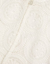 Cropped Crochet Cardigan, Ivory (IVORY), large