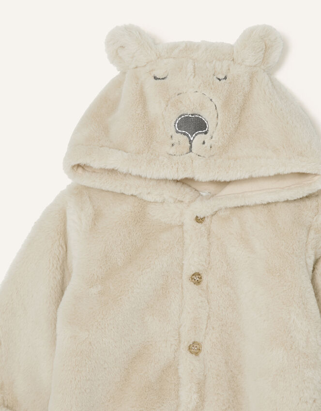 Newborn Bear Soft Pramsuit, Camel (BEIGE), large