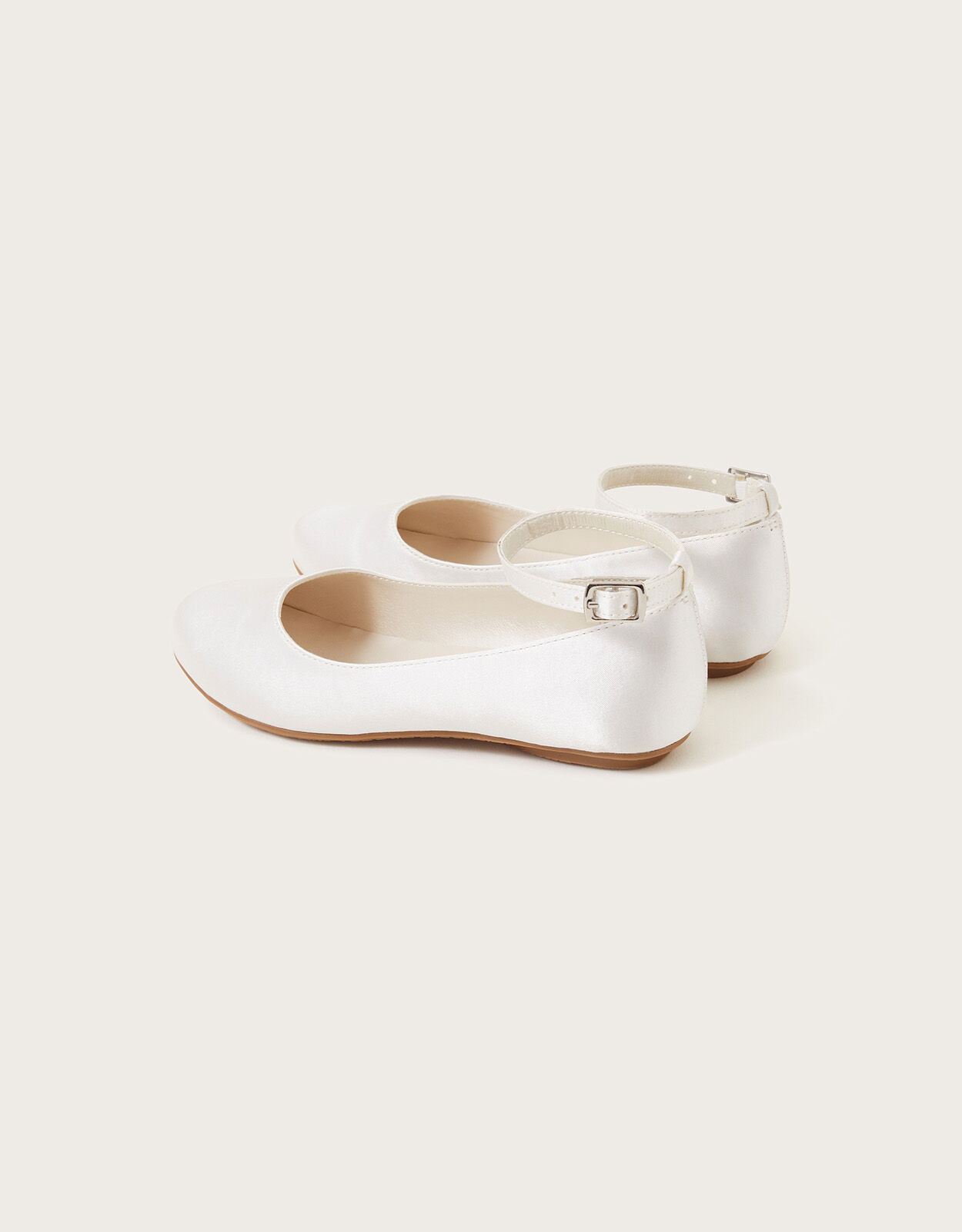 Ivory satin ballet pumps top