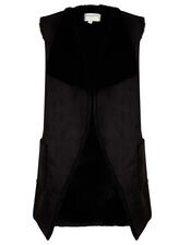 Suki Suedette Waistcoat, Black (BLACK), large