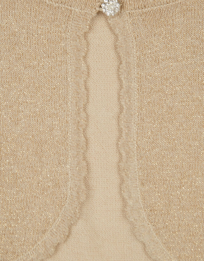 Niamh Crystal Knitted Cardigan, Gold (GOLD), large