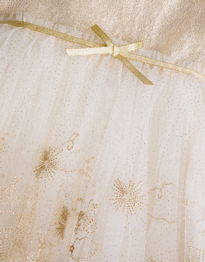Land of Wonder Puff Sleeve Princess Steeple Dress, Natural (CHAMPAGNE), large