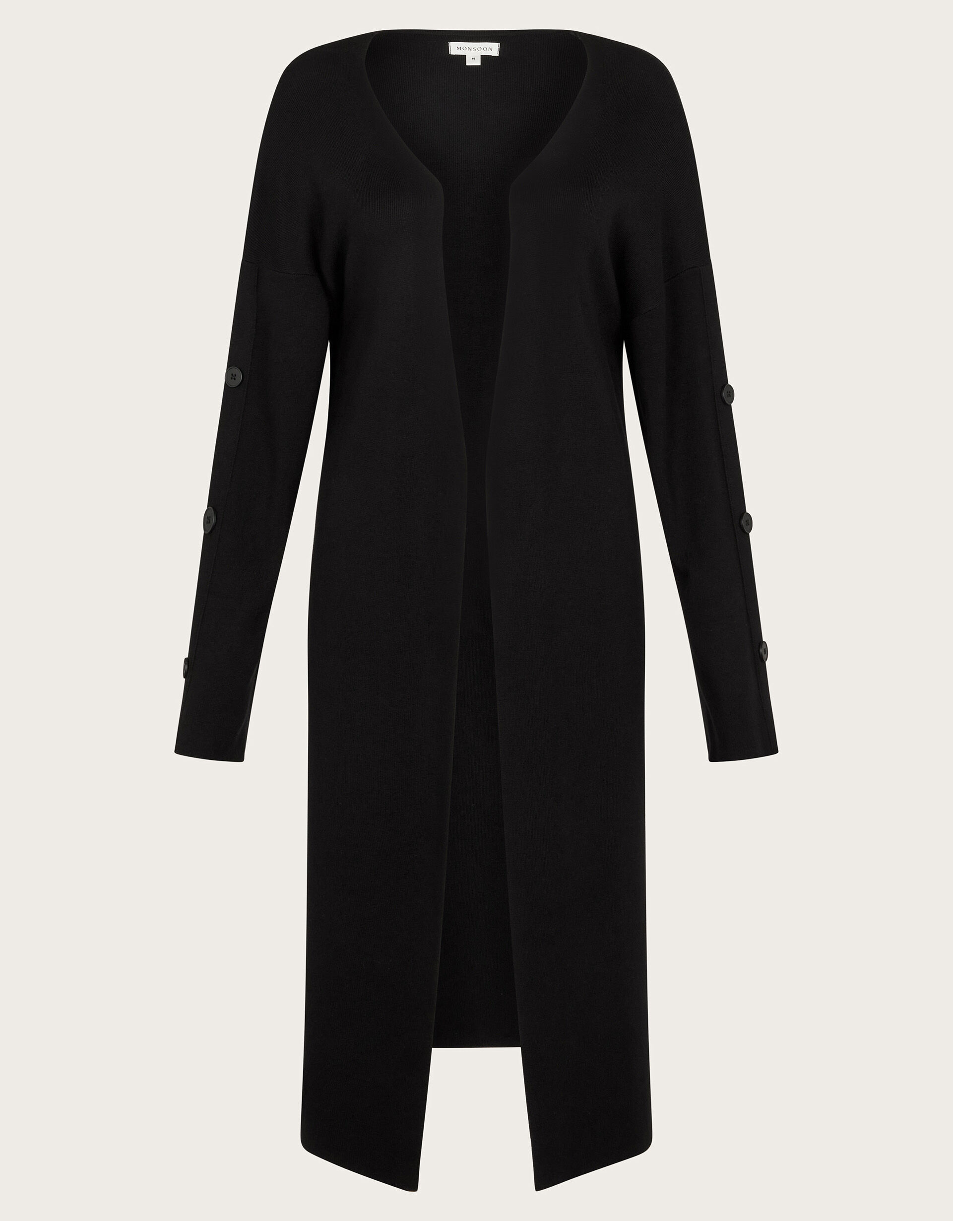 Black cardigan longline discount
