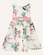 Baby Foil Floral Scuba Dress, Ivory (IVORY), large