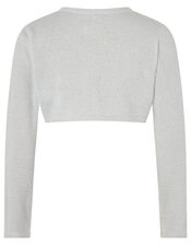 Niamh Crystal Knitted Cardigan, Silver (SILVER), large