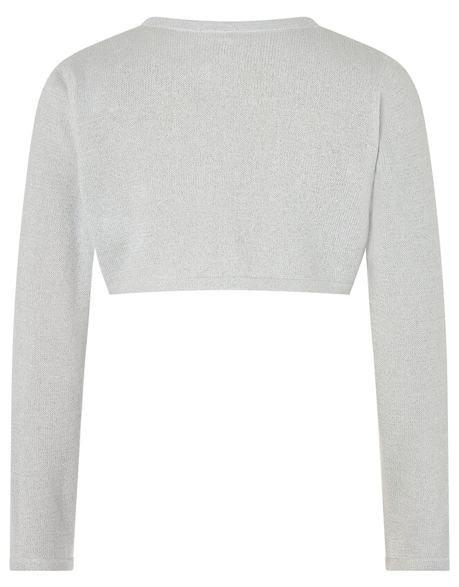 Niamh Crystal Knitted Cardigan, Silver (SILVER), large