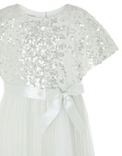 Truth Cape Sleeve Sequin Dress, Ivory (IVORY), large