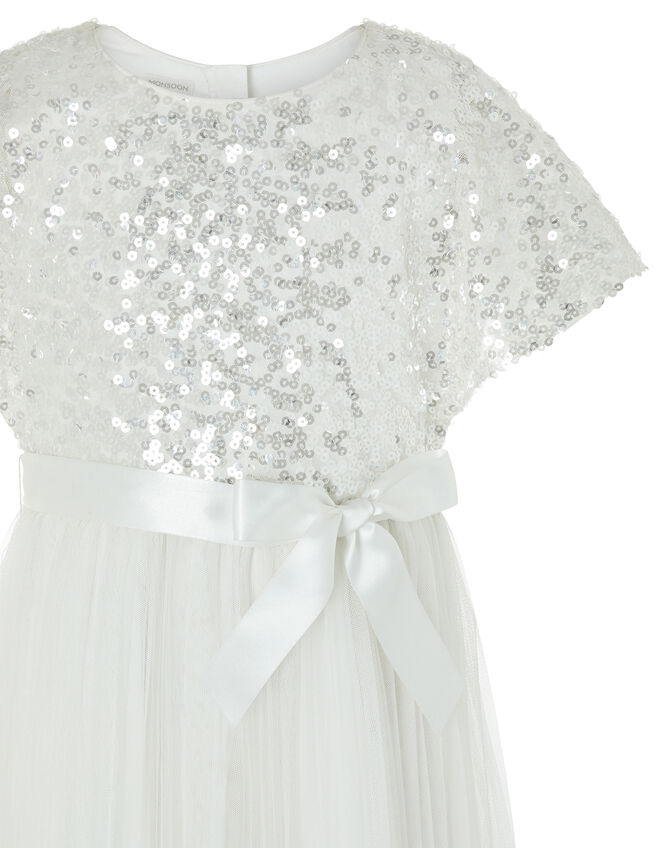 Truth Cape Sleeve Sequin Dress, Ivory (IVORY), large
