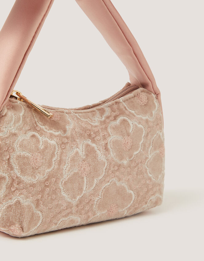 Floral Sequin Velvet Bag, , large