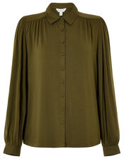 Penny Long Sleeve Shirt with LENZING™ ECOVERO™, Green (KHAKI), large