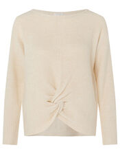 Twist Front Knit Jumper, Ivory (IVORY), large