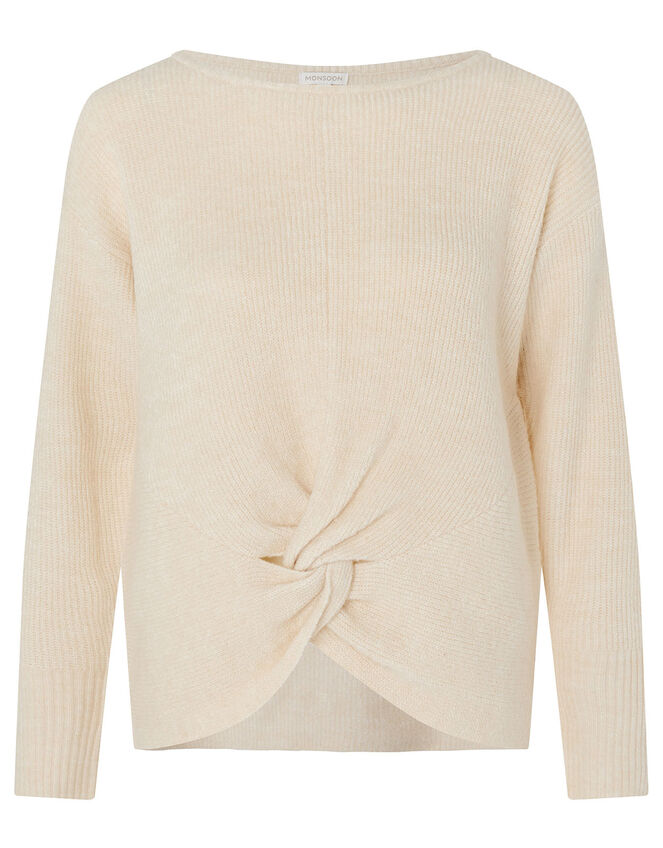 Twist Front Knit Jumper, Ivory (IVORY), large