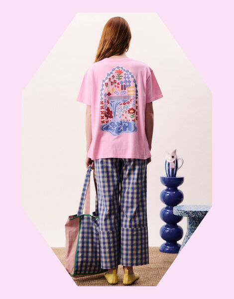 FRNCH Nymphaea Summer Print T-Shirt, Pink (PINK), large