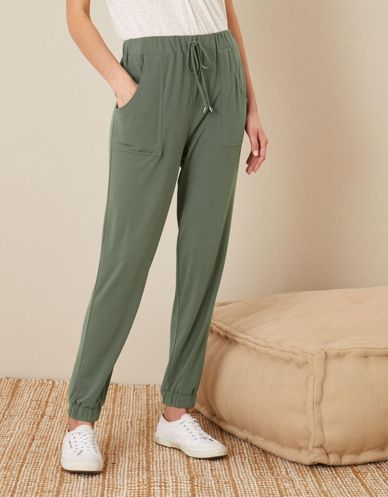 Khaki jersey trousers clearance
