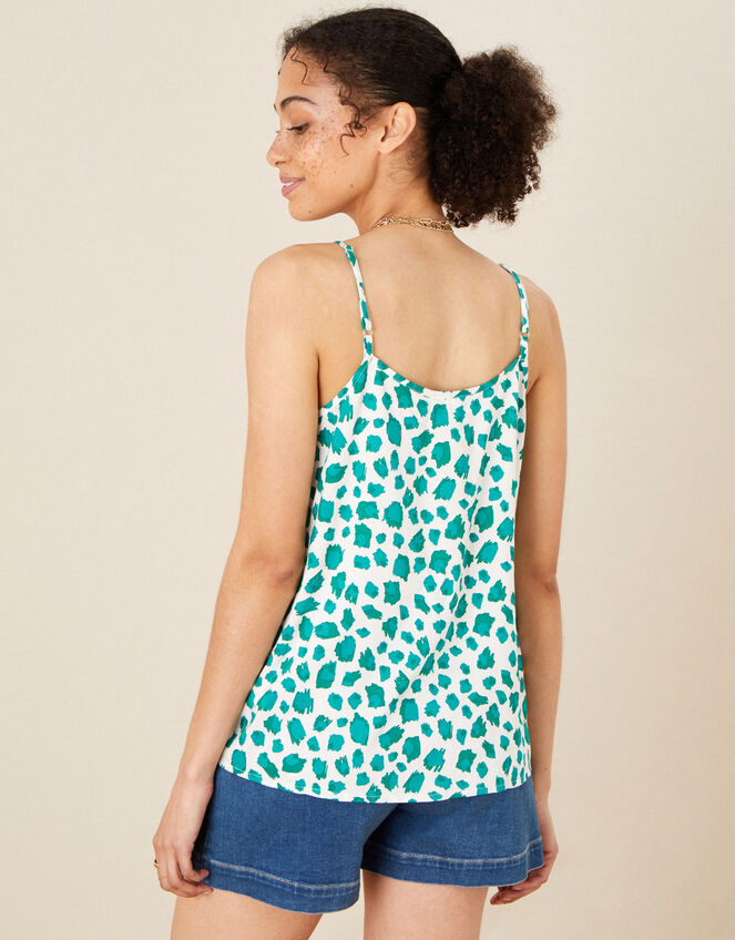 Animal Print Cami in LENZING™ ECOVERO™, Green (GREEN), large