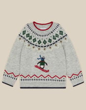 Penguin Fair Isle Jumper, Grey (GREY), large