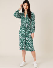 Leigh Floral Print Shirt Dress with LENZING™ ECOVERO™, Green (GREEN), large