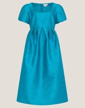 Sandra Puff Sleeve Midi Dress, Teal (TEAL), large