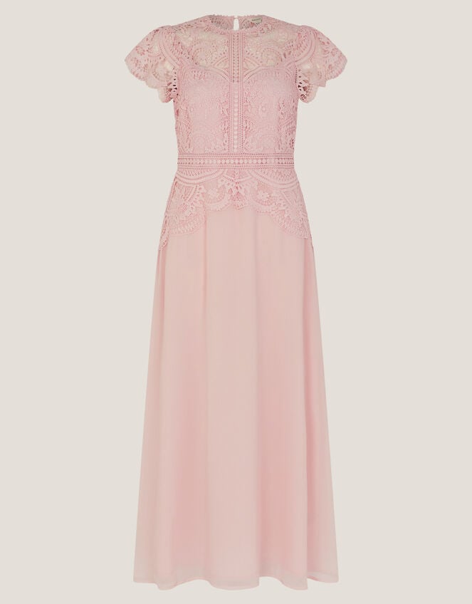 Monica Lace Midi Bridesmaid Dress, Pink (SOFT PINK), large