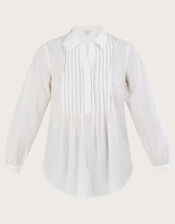 Plain Poplin Shirt in Sustainable Cotton, White (WHITE), large