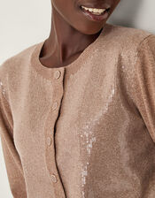 Simmi Sequin Cardigan, Natural (NATURAL), large