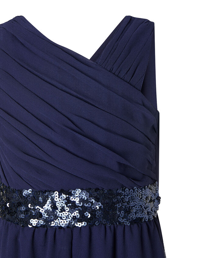 One-Shoulder Sequin Jumpsuit, Blue (NAVY), large