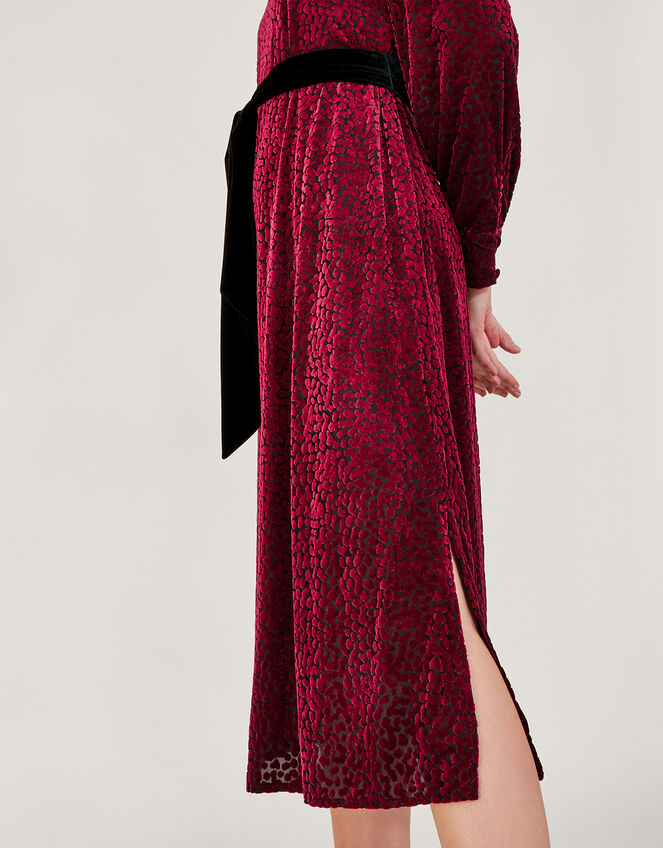 Bria Burnout Midi Dress, Red (RED), large