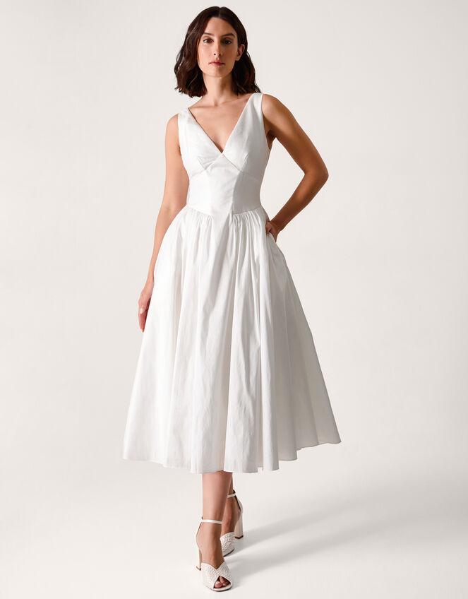 Colette Midi Wedding Dress, Ivory (IVORY), large