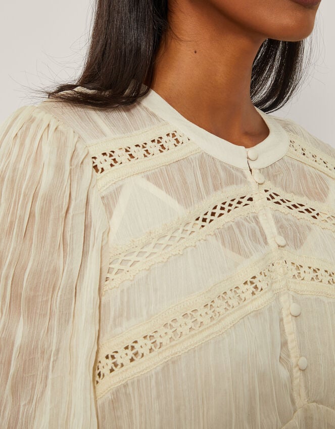 Edith Floaty Lace Top, Ivory (IVORY), large