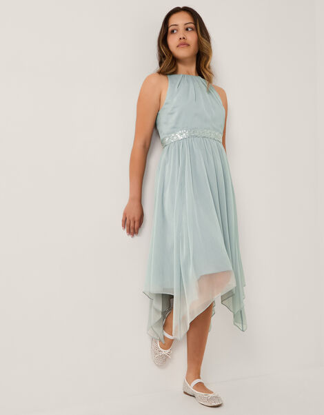Idaho Halter Chiffon Prom Dress, Teal (DUCK EGG), large