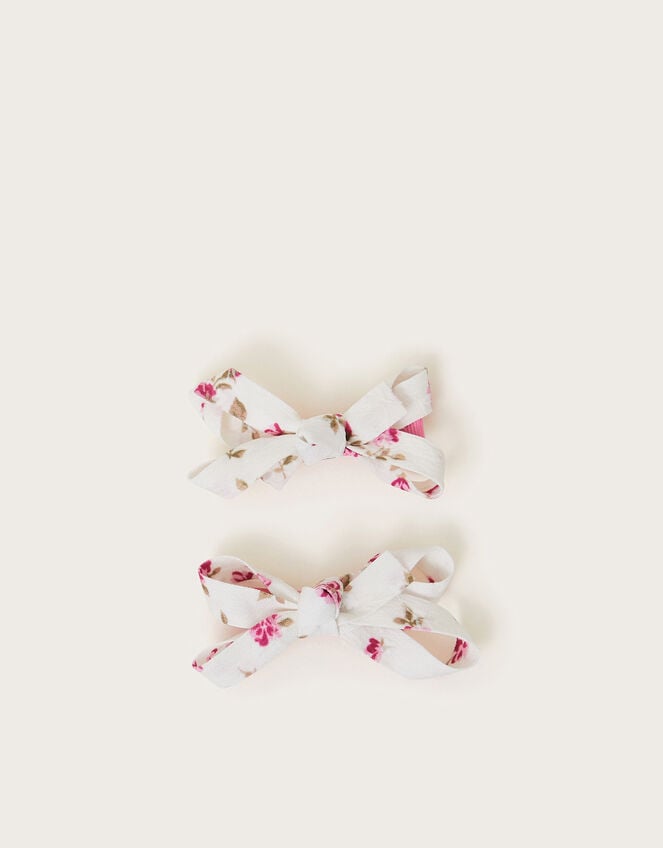 2-Pack Flower Bow Hair Clips, , large