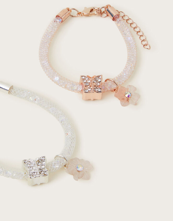2-Pack Crystal Tube Charm Bracelets, , large