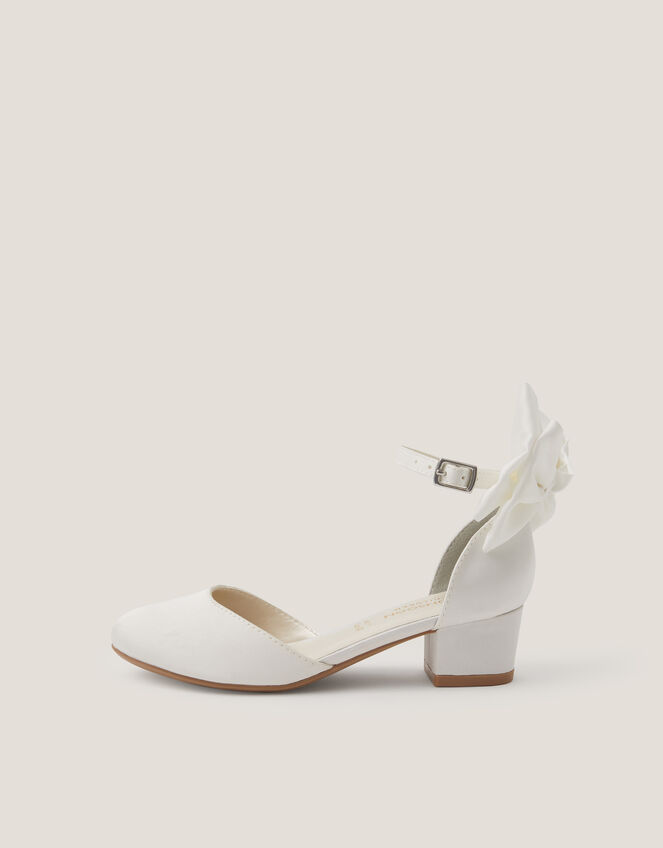 Sara Closed-Toe Bow Heels, Ivory (IVORY), large
