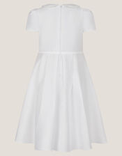 Sicily Pearl Collar Dress, White (WHITE), large