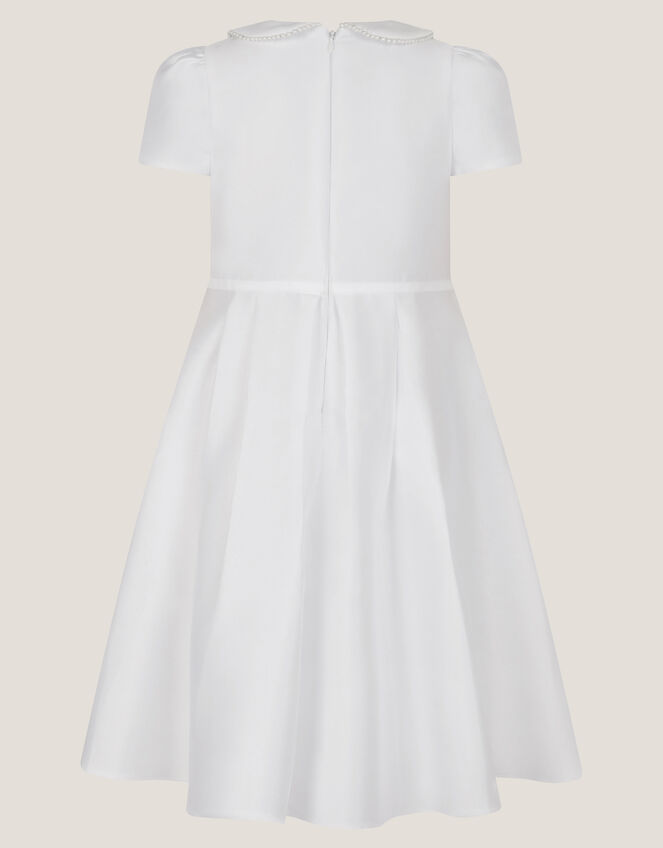 Sicily Pearl Collar Dress, White (WHITE), large