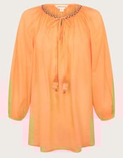 Amy Tie Neck Top, Orange (ORANGE), large