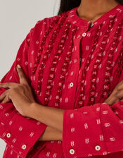 Poppy Ruffle Print Blouse, Red (RED), large
