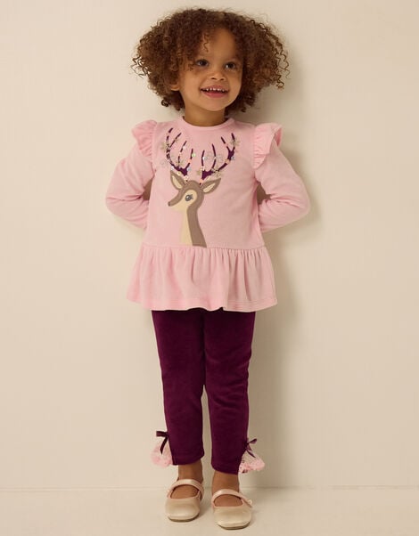 Baby Embellished Deer Top & Leggings Set, Pink (PINK), large